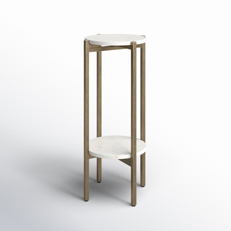 Table de bout en marbre Oakdale, Or, L 10,75 po x H 24,25 po