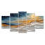 «Blue Beach Golden Abstract Sunrise - Coastal Tropical», ensemble de reproduction d'art mural