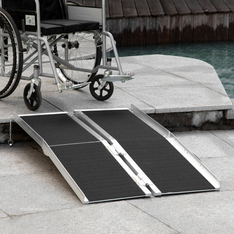 Rampe portative de fauteuil roulant pour les portes, rampes de fauteuil roulant de 4 pi pour les marches, les escaliers, les marches, l'entrée