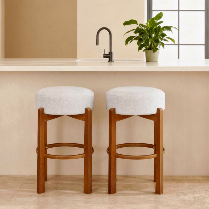 Ensemble de 2 chaises de salle à manger, tabouret de bar en bois