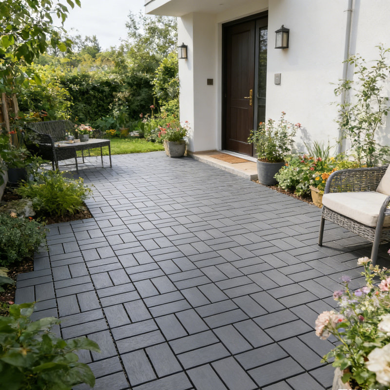 30.5cm L x 30.5cm W Interlocking Deck Deck Tile Kit