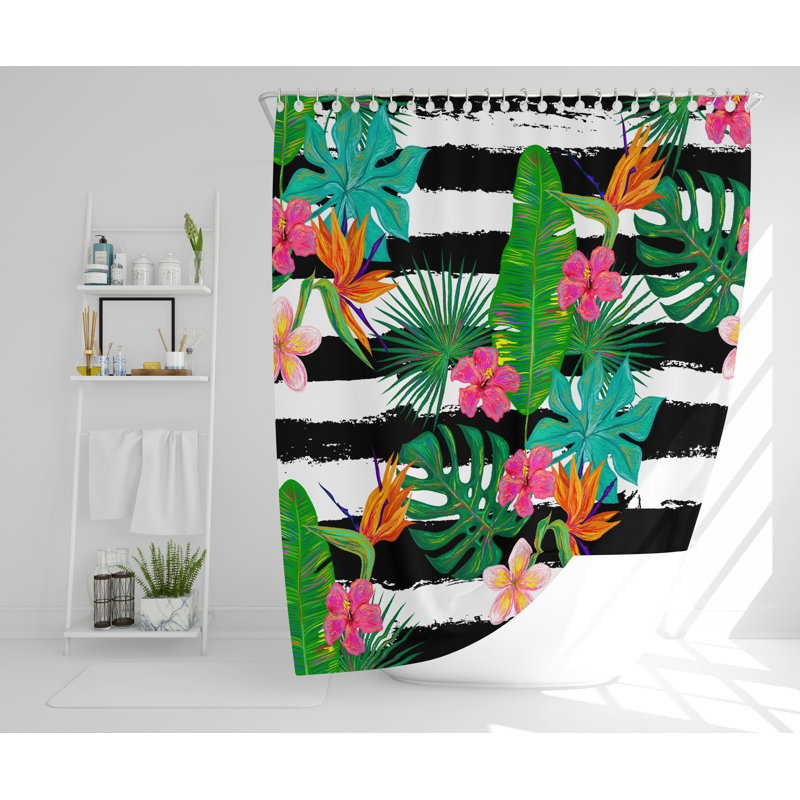 Albia 2 Piece Polyester Shower Curtain Set, 168cm H x 168cm W
