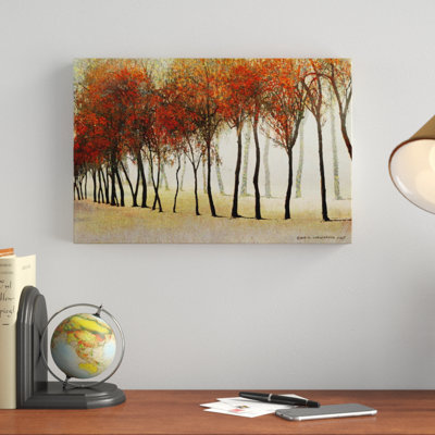 « row of trees red », reproduction d’art sur toile tendue