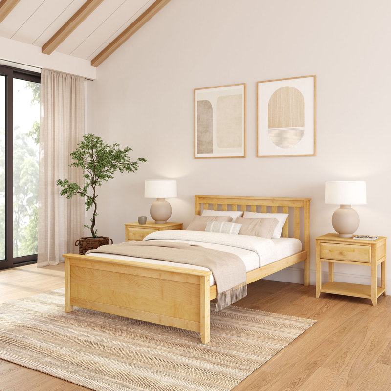  Rosenthal Solid Wood Slat Bed, Natural, Full/Double