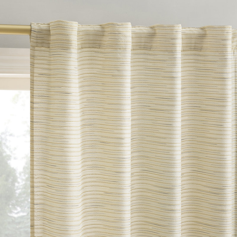 Rideau semi-transparent Laurel, L 40 po x L 63 po, Beige