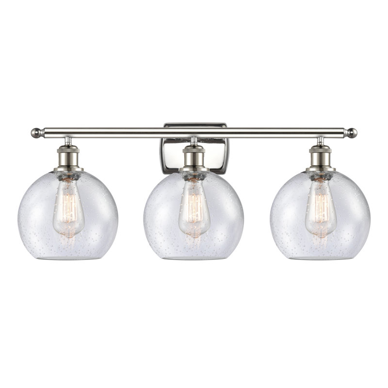 Éclairage pour salle de bain 3 lumières Cindi, Incandescente, Nickel poli