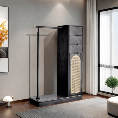 Portemanteau en bois massif avec rangement durable