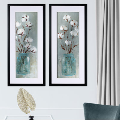 " Stalks Of Cotton " 2 - Pieces