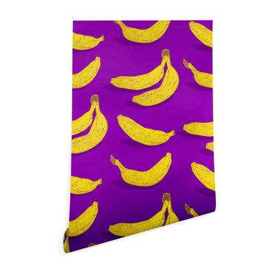 Panneau de papier peint adhésif mat 10 pi x 24 po Kenilworth Bright Bananas