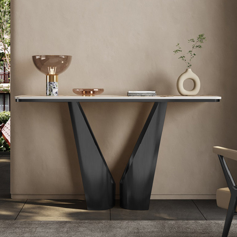 Console légère, luxueuse et moderne, H 33,5 po x l 47,2 po x P 13,8 po, Noir