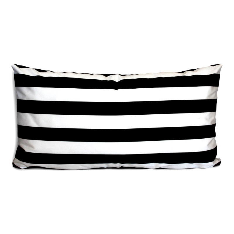 Cushion small, Rectangle 42cmH x 80cmW, Graphite Striped