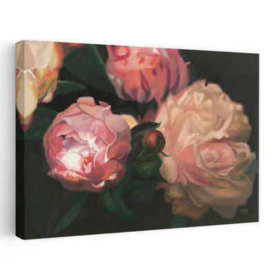 Peonies In Bloom Contemporary Flower Wall Art Print