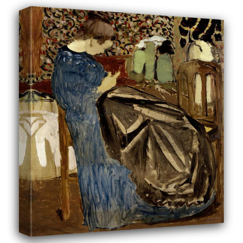 «A Seamstress» par Édouard Vuillard - Toile tendue avec châssis, H 24 po x l 17 po