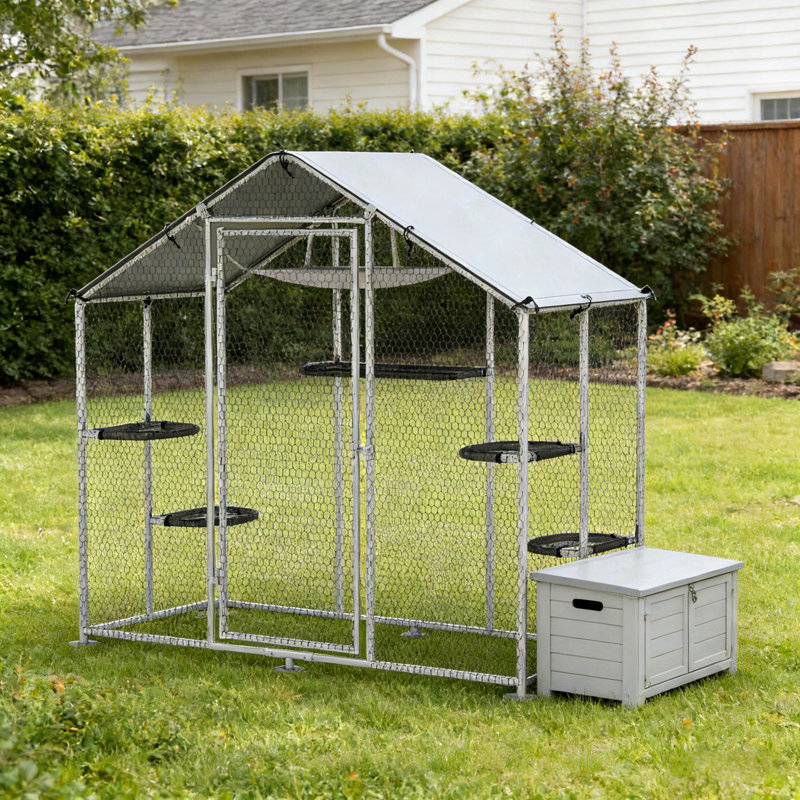 Cage pour animaux de compagnie, cage de patio pour chat sans rendez-vous, grande cage d'extérieur pour chat