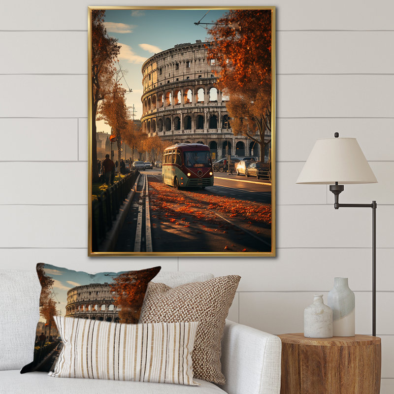 «Lency Rome Colossus at Sunrise», reproduction sur toile, H 32 po x l 16 po x P 1 po, Cadre flottant doré