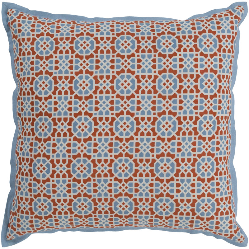 Francesco Geometric Cotton Throw Pillow, 20" H x 20" W, No Fill, Brown