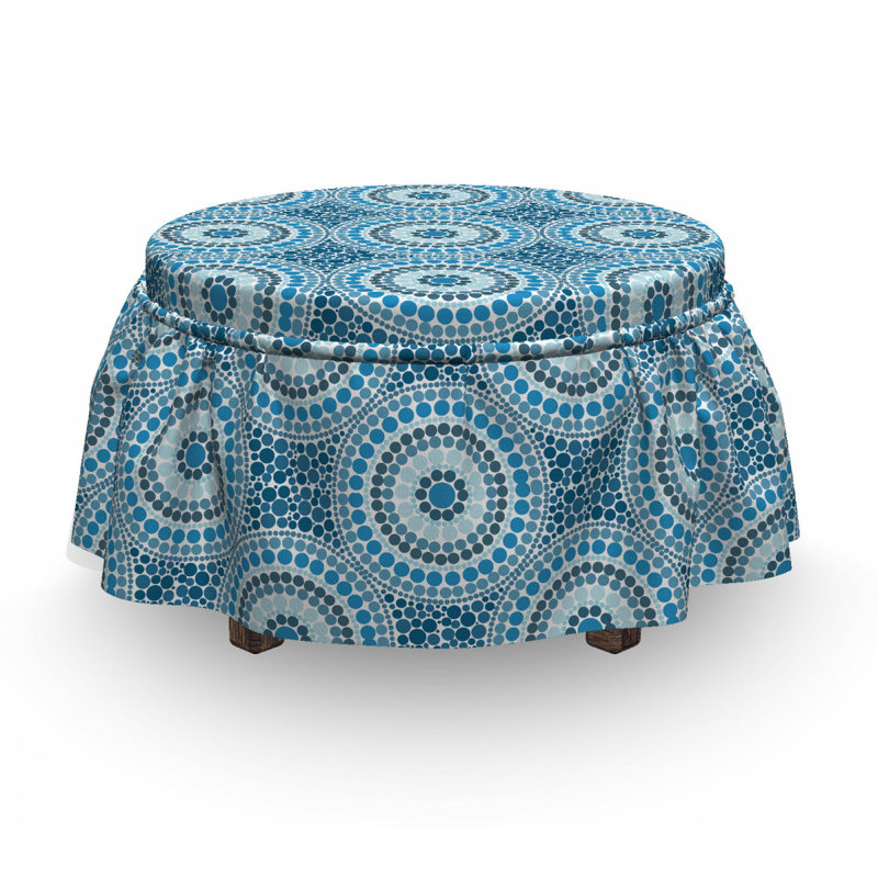 Housse pour repose-pieds cercles concentriques