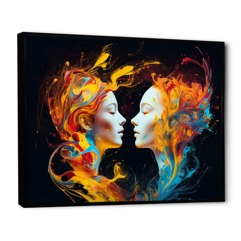 «Metaphorical Mind V», reproduction d'art sur toile, H 24 po x l 32 po x P 1 po, Cadre flottant noir