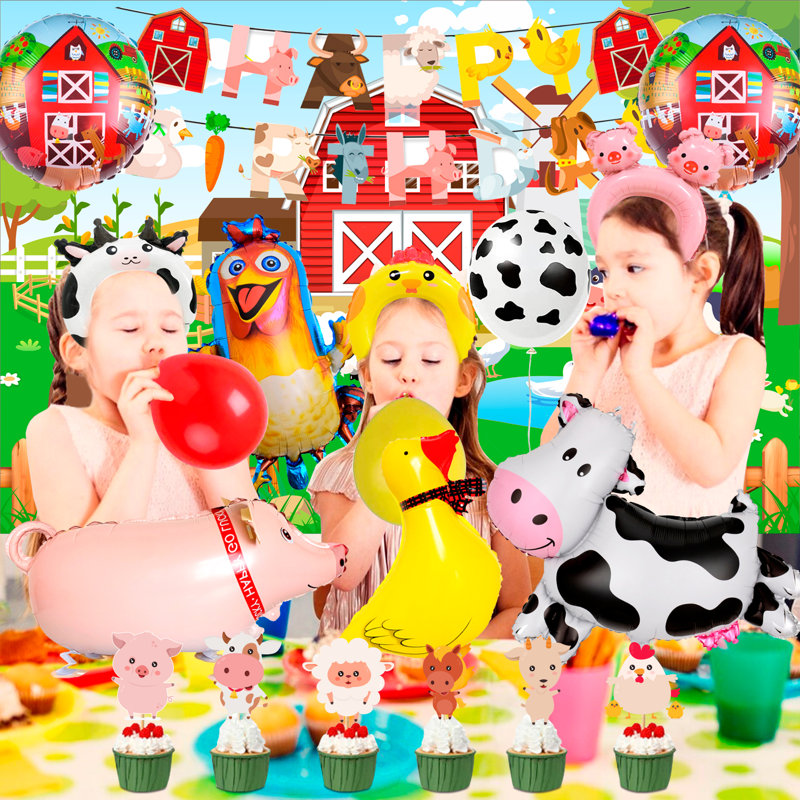 Décorations d'anniversaire de ferme, ensemble de 49 décorations de fête de ferme