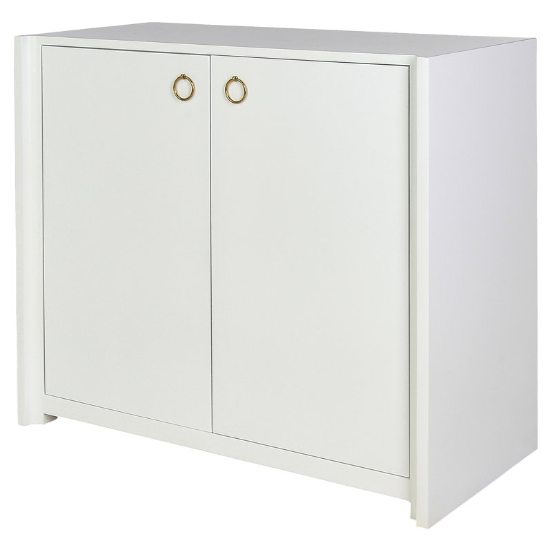 Bailey Solid Wood 2 - Door Accent Cabinet, Lacquer White