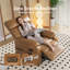 Fauteuil inclinable électrique en cuir Zero Gravity avec chargeur USB et poches de rangement-1163054022