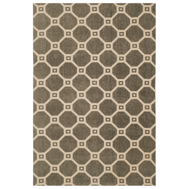 Belynda Hand Loomed Jute Geometric Rug, Rectangle 5' x 8'