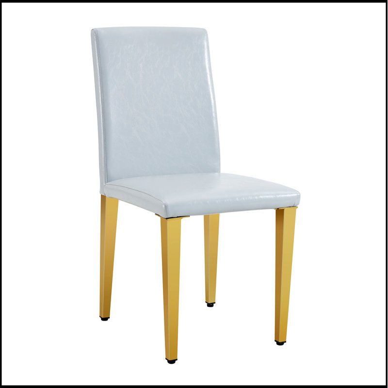 Quatre chaises de salle à manger en polyuréthane gris clair, des sièges simples et polyvalents et confortables pour les maisons modernes (ensemble de 4)