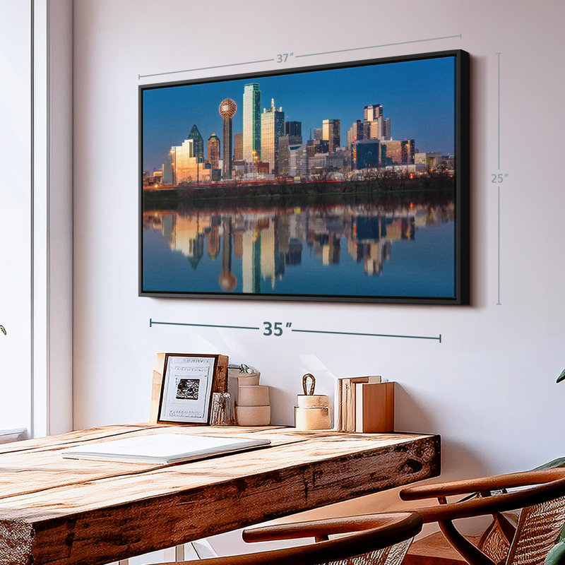 «Dallas Skyline», reproduction sur toile, H 25 po x l 37 po