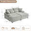 Ensemble de méridienne double avec repose-pieds réversible en velours côtelé doux, repose-pieds de rangement, port USB, siège / table multifonctionnel (coussin convertible à convertir), pour le salon-752219324
