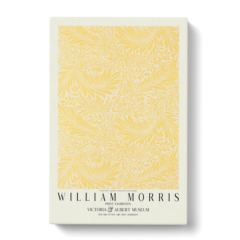 Larkspur With Border by William Morris - Wrapped Canvas Print, 60cm H x 40cm W x 3cm D