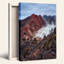 «Red Volcanic Hills and Steam Rising Over Pale Blue Lake», art mural sur toile-133501321
