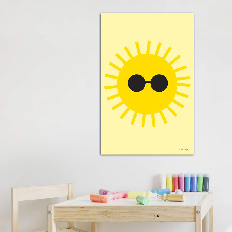 «Sunny» par Ann Kelle - impression d'art graphique, Toile tendue, H 26 po x l 18 po x 1,5 po