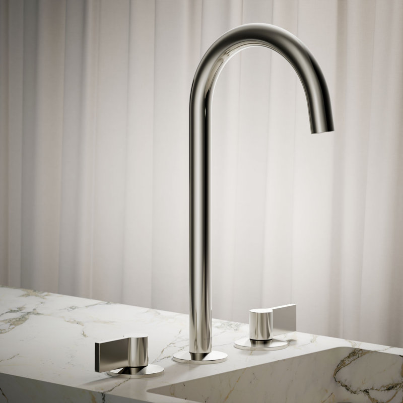 Components Bathroom Sink Faucet Spout With Tube Design 1.2 GPM, Polished Nickel