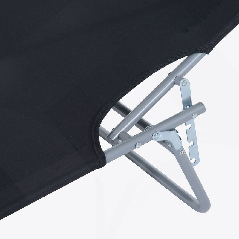Chaise longue pliante ajustable avec parasol Outsunny pour la détente à la plage, au camping et dans la cour arrière