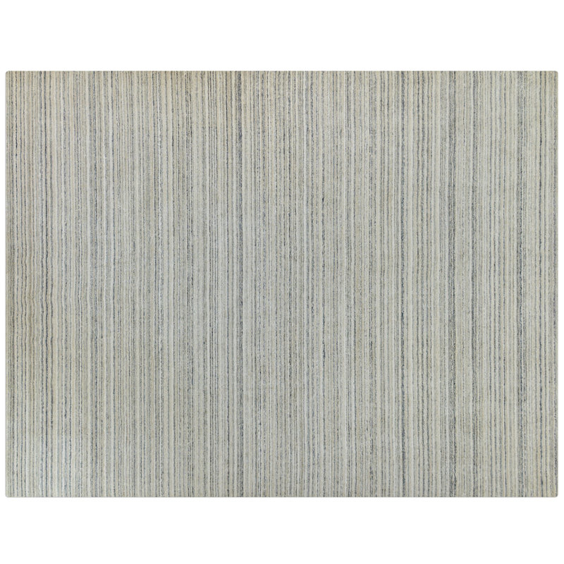 Tapis unique en viscose noué à la main beige de 10 pi x 14 pi