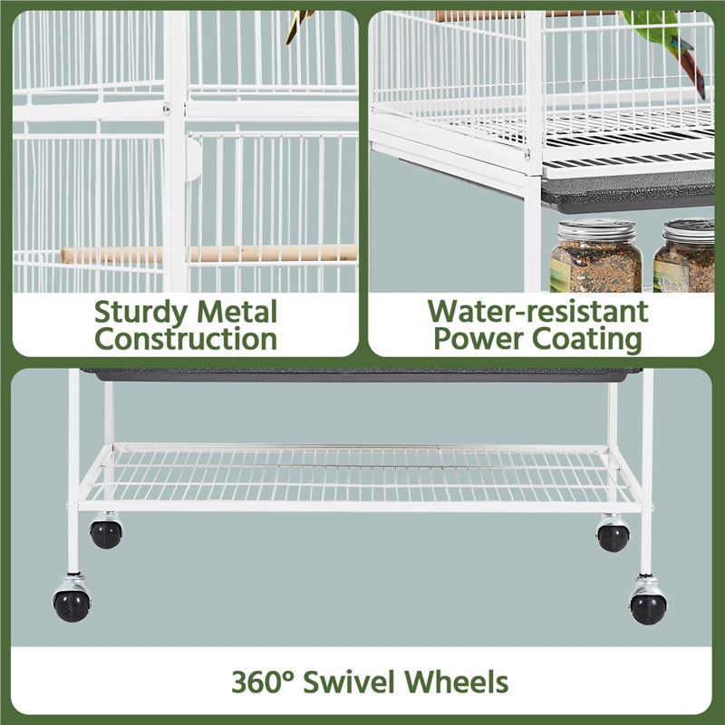 Cociani 132cm Flat Top Floor Bird Cage with Wheels