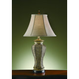 Stoneybrook 32" Pickled Pine/Green Table Lamp
