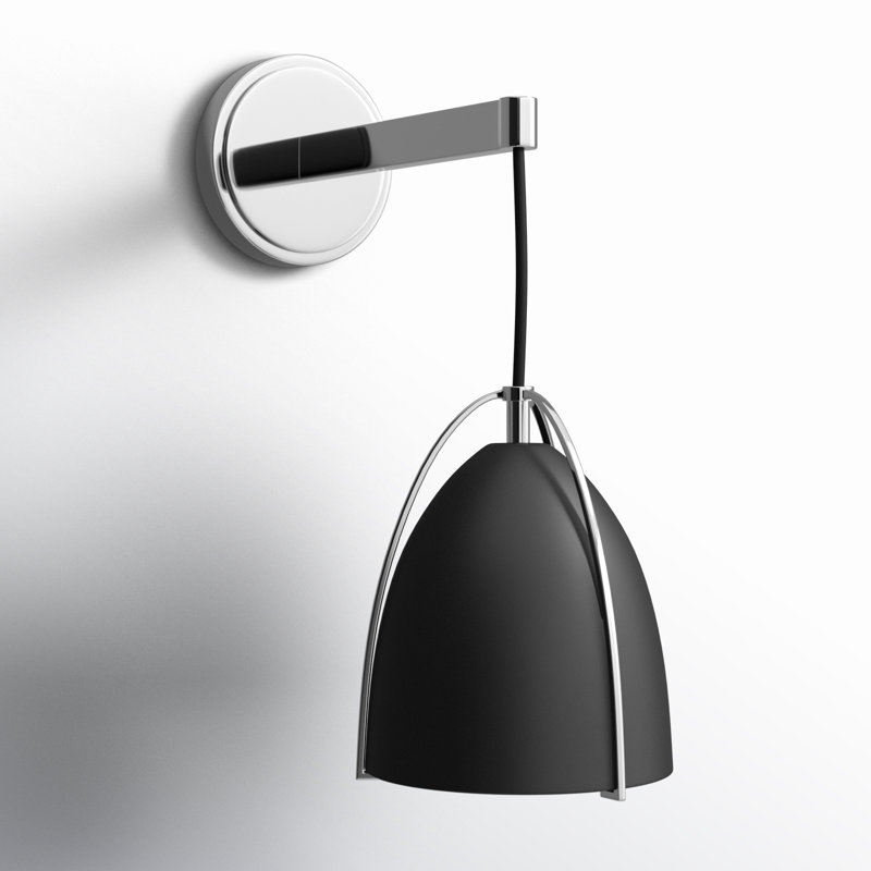 Norman 1 - Light Bath Sconce, Chrome, No, Steel Midnight Black 