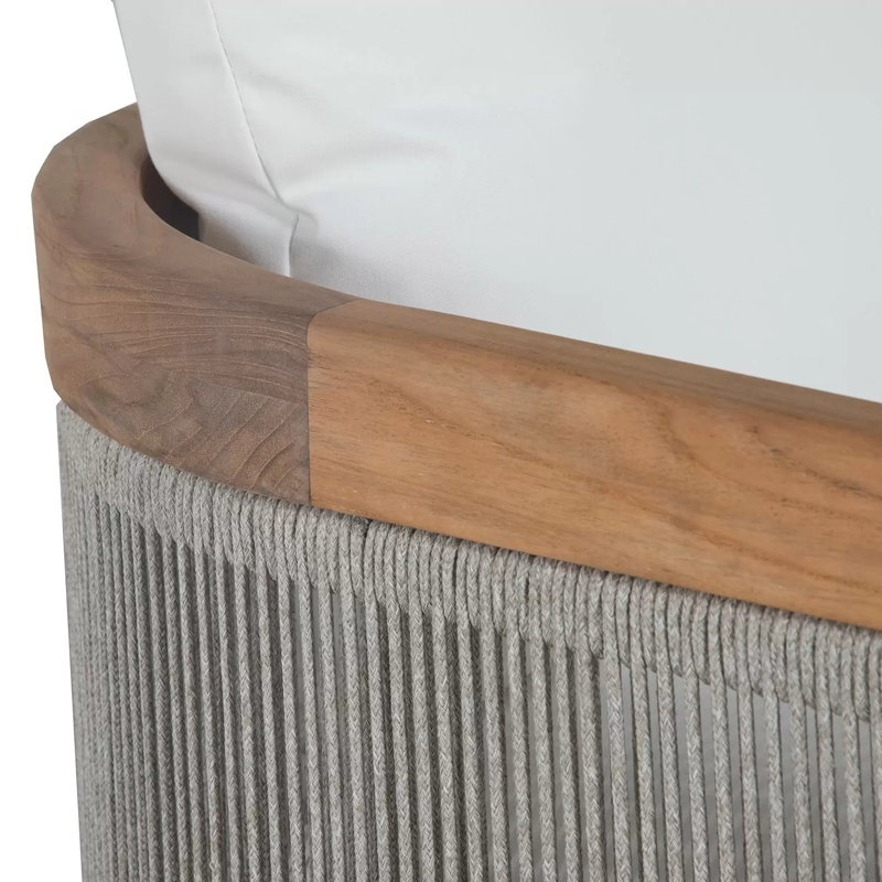 Avalon Teak Rope Outdoor Sofa - Natural, No, Avila Navy
