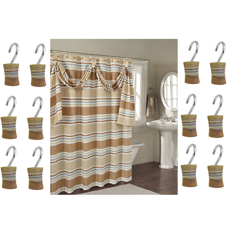 Rideau de douche Deverell, Brun / beige