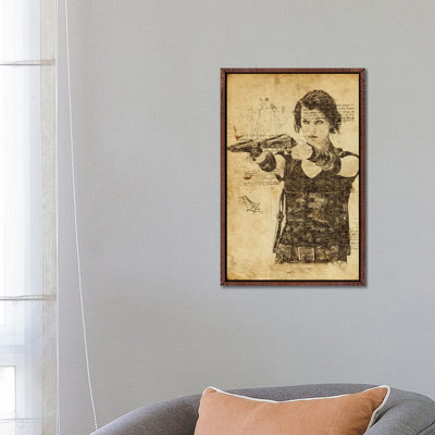 Botanical Letter D by Kelsey McNatt - Floater Frame Rectangle Print on Canvas
