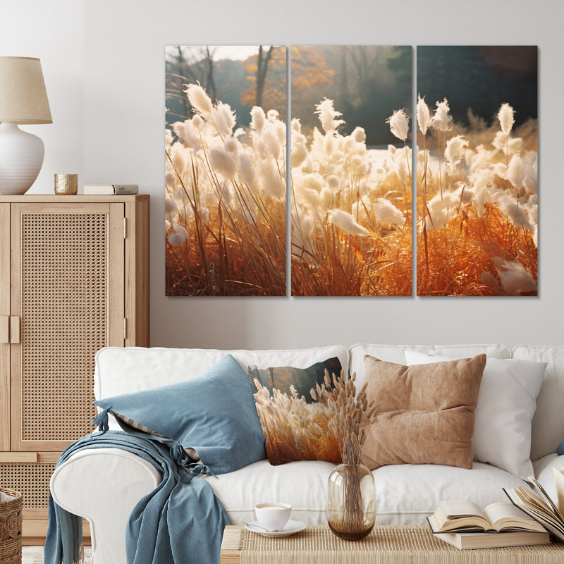 Minimalisme sur fond de couronne sur toile, 3 pièces, H 28 po x l 36 po x P 1 po
