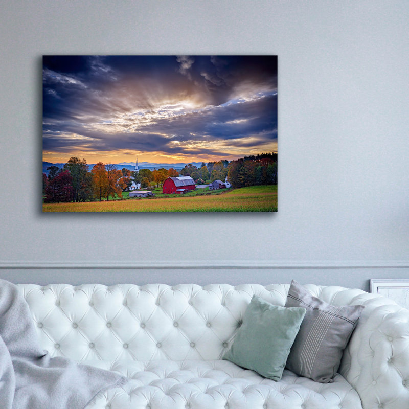 Art paroissial sur toile, "Ciel d'oasis en paon" par Rick Berk, H 40 po x l 60 po x P 1,5 po