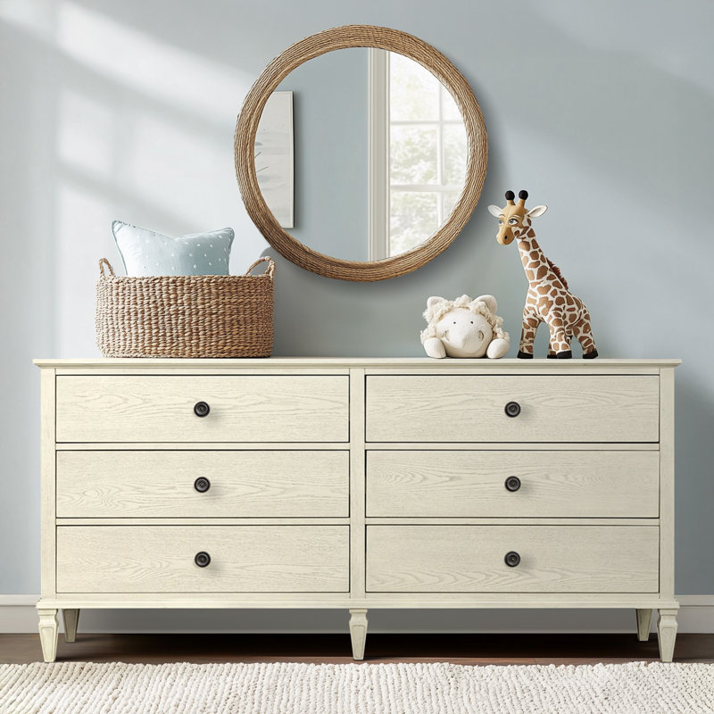 Commode double 6 tiroirs Garland, Crème antique