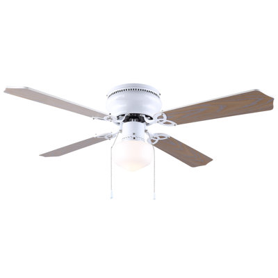 Ventilateur de plafond standard 42 po à 4 pales 42 po avec chaîne de traction et ensemble d'éclairage inclus Ruggiano