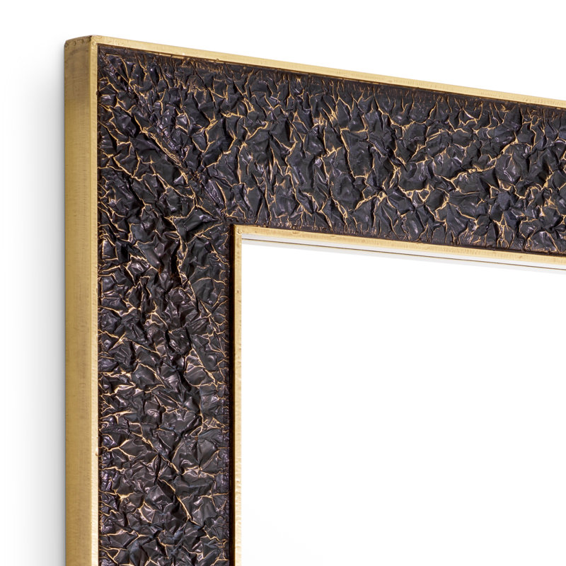 Risto Brass Wall Mirror, 39.37" x 39.37", Square