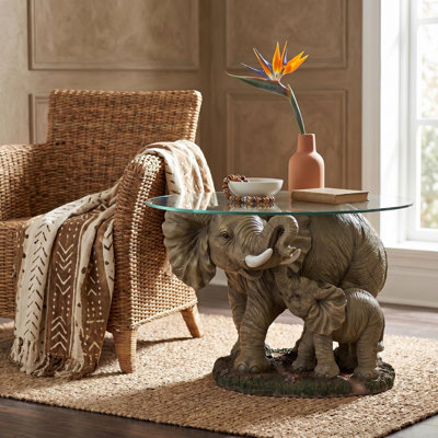 Elephant's Majesty Figurine Coffee Table