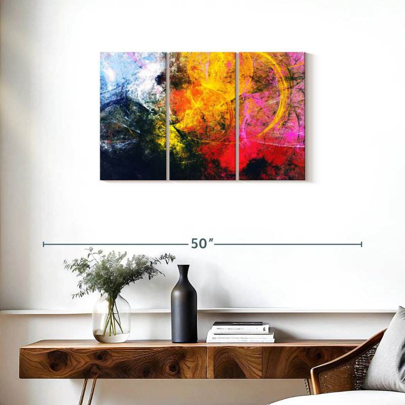 Avery Fiery abstrait, H 20 po x l 33 po