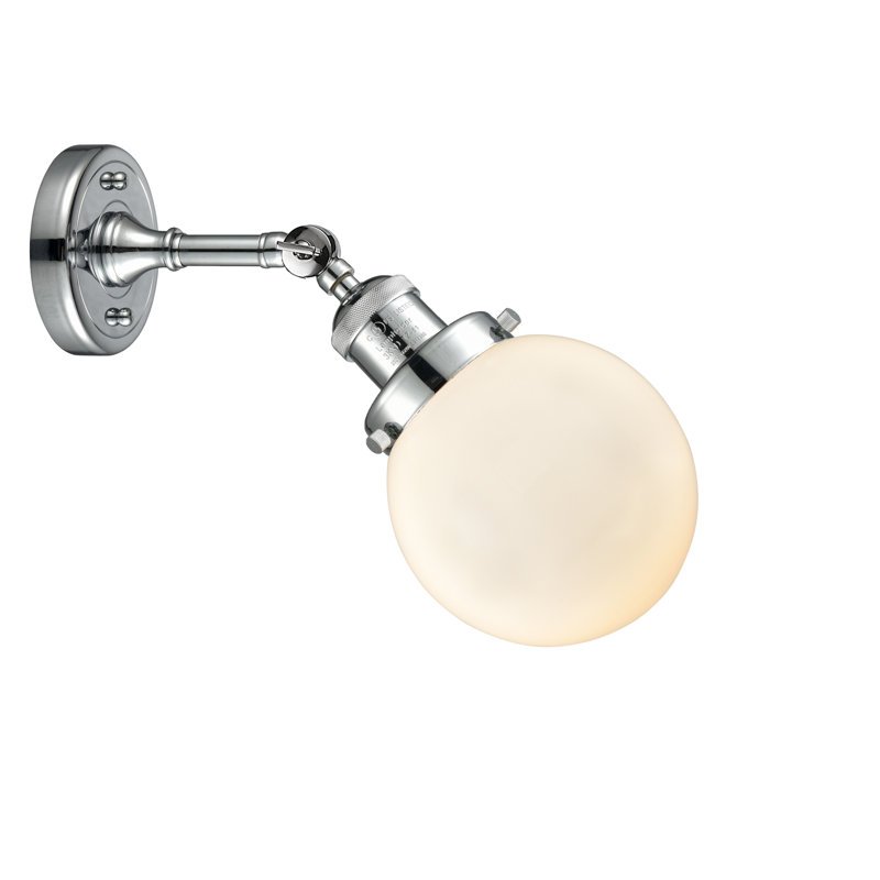Clementina Dimmable Bath Sconce, Matte White Cased, Polished Chrome, Bulb Not Included