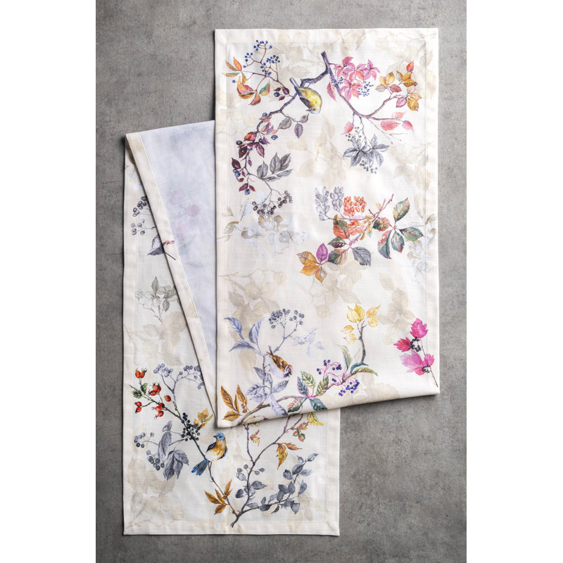 100% Cotton Christmas Table Runner, Beige, 108" x 14.5"